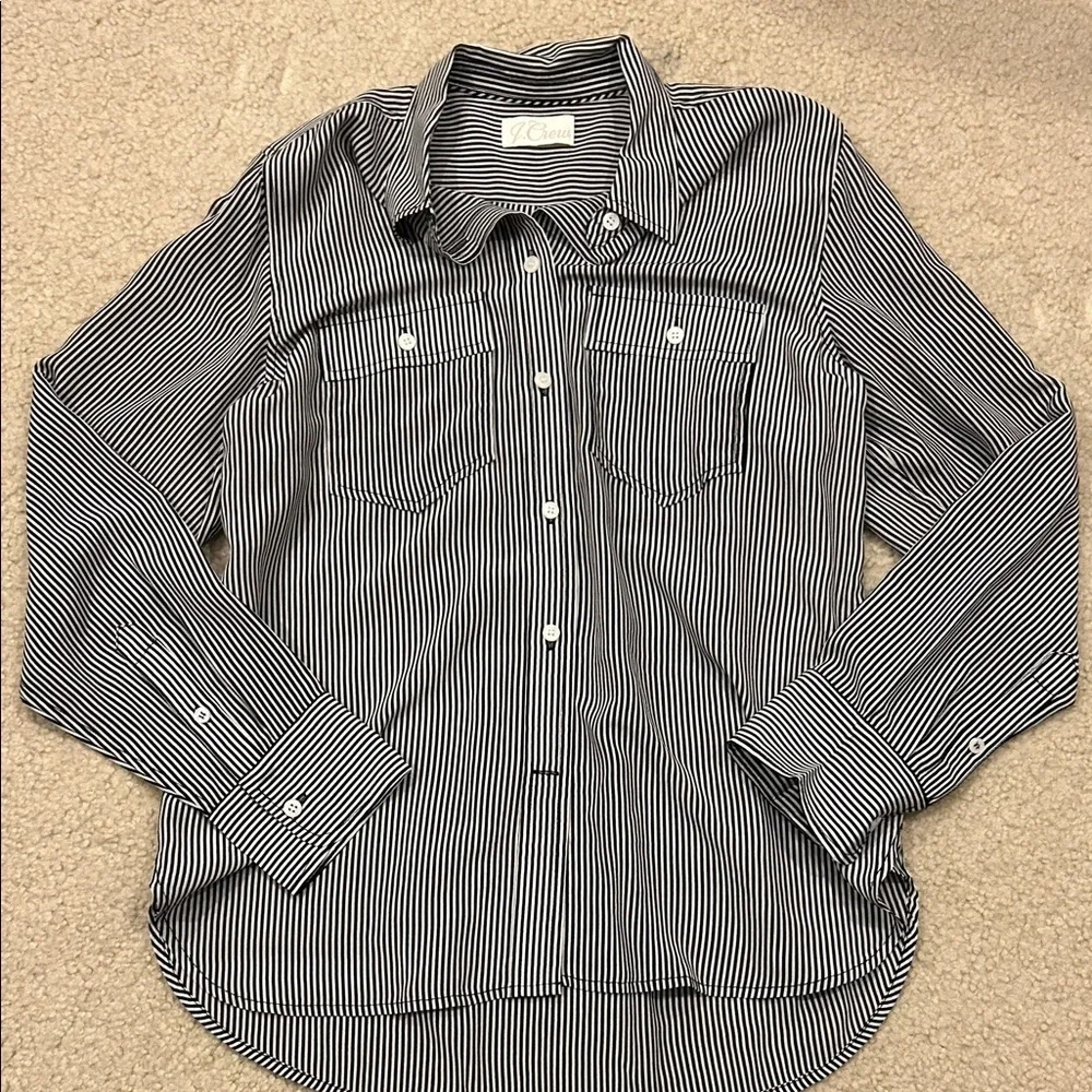 J Crew Classic-fit silk shirt in stripe